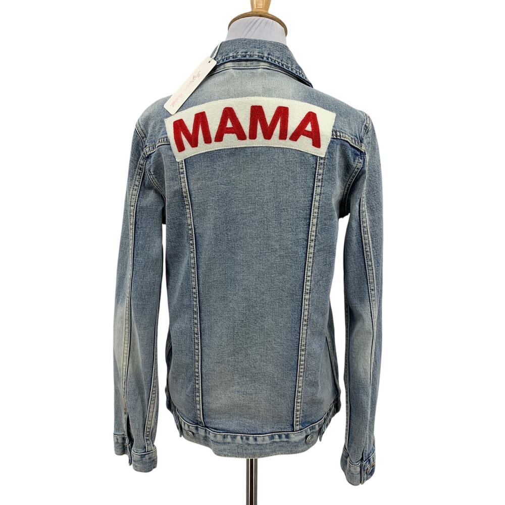 Ingrid & Isabel Jacket Womens S Small Blue Mama Denim Stretch Pockets Light Wash